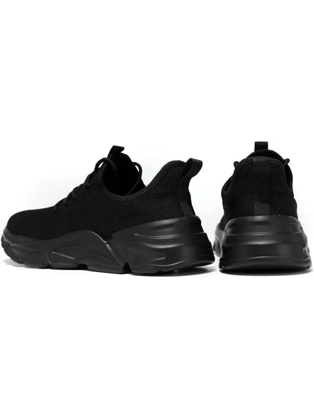 Men's Black Rubber Non Slip Breathable Lightweight Fashion Athletic Sneakers